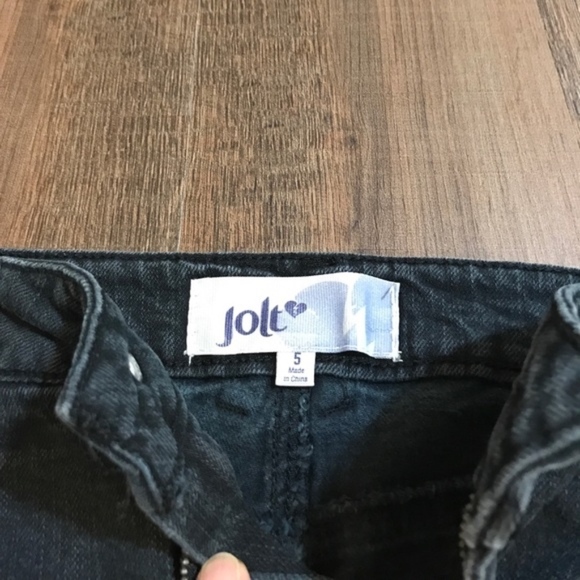 Jolt Black Distressed Denim Cutoffs Sz 5 - Picture 3 of 3